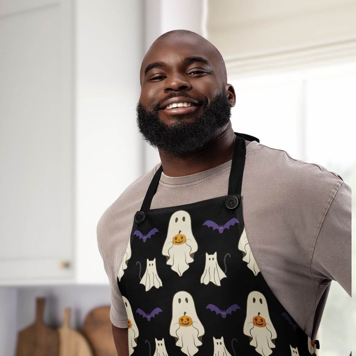 Vincent Ghostly Halloween Kitchen Apron