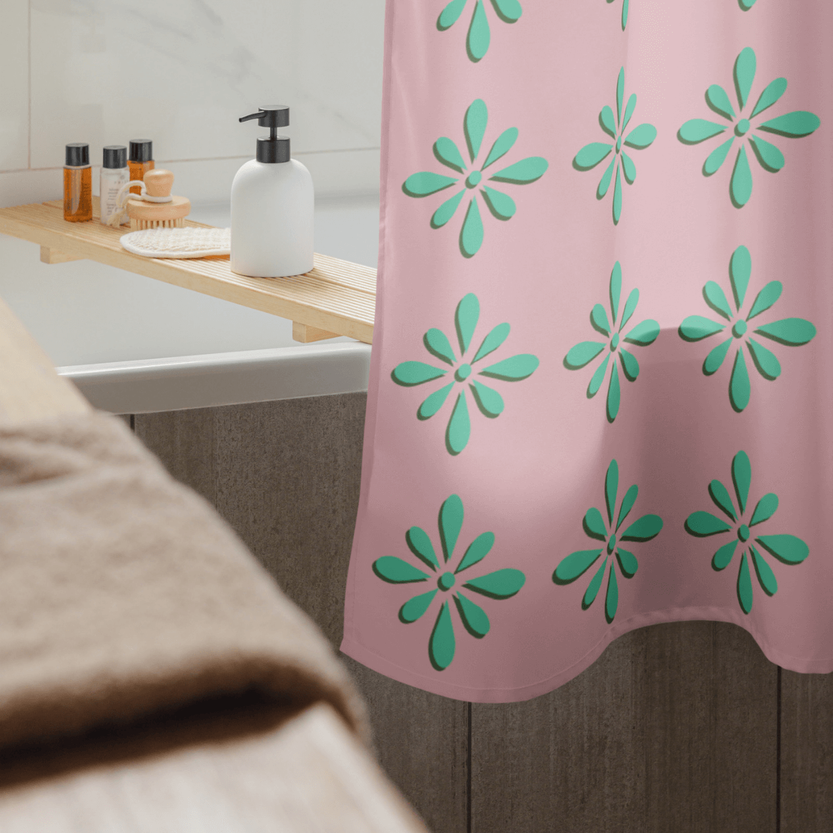 Zia Whimsical Floral Shower Curtain
