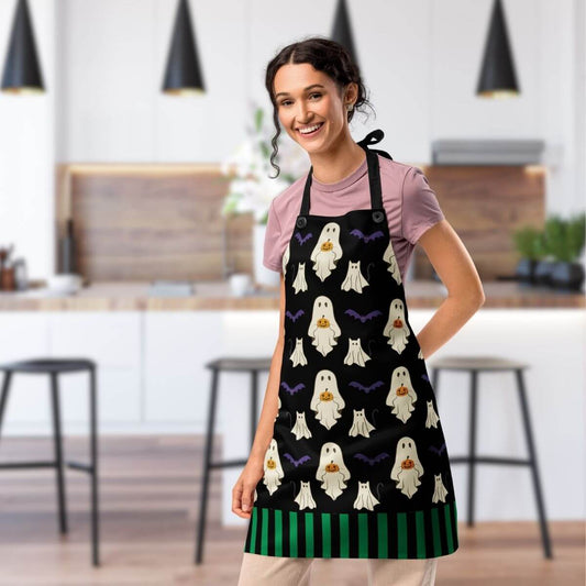 Vincent Ghostly Halloween Kitchen Apron