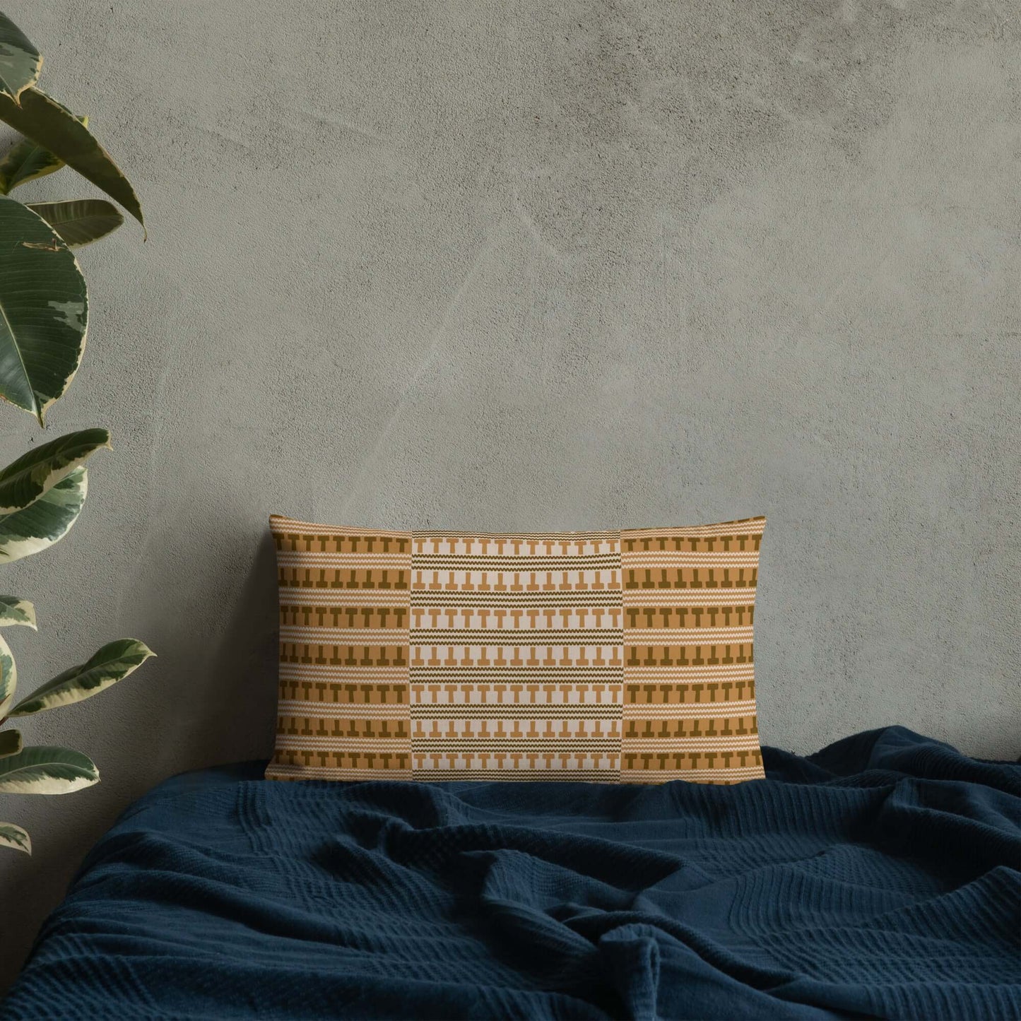The Amari Boho Chic lumbar pillow features a natural, earthy vibe with a handmade feel, which is perfect for dorm rooms.