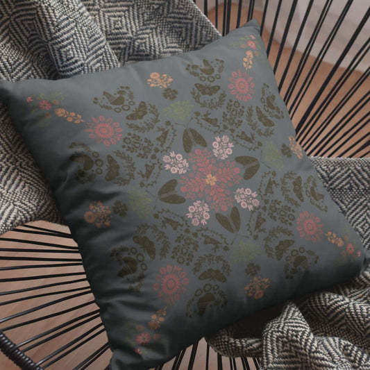 The Angela throw pillow for chair adds a cute inviting vibe to reading nooks