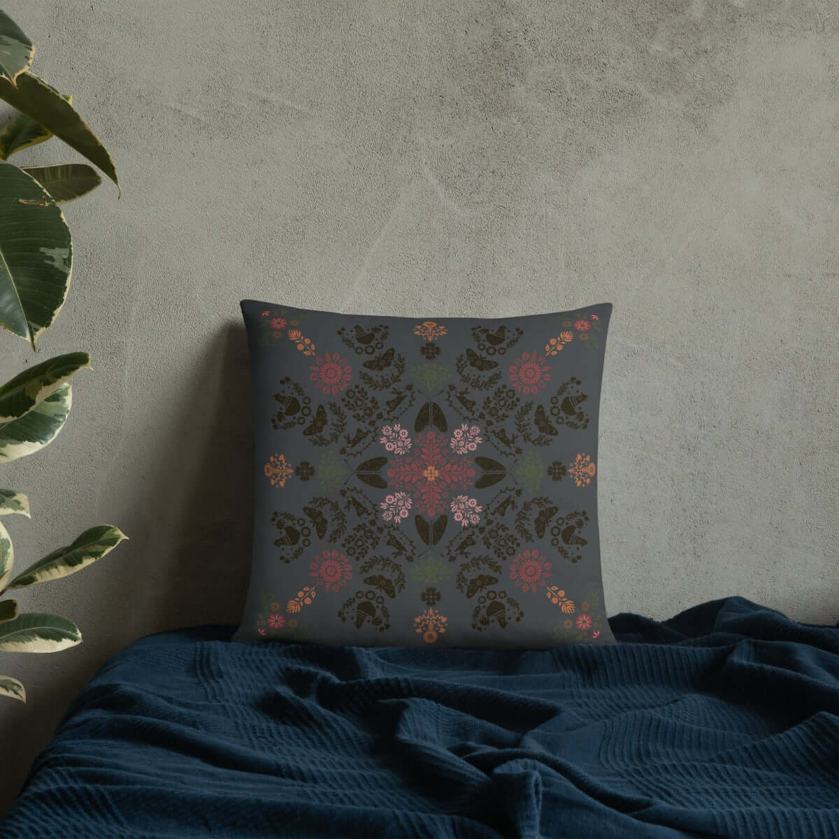 The Angela floral cottage throw pillow adds a colorful charm to any home decor