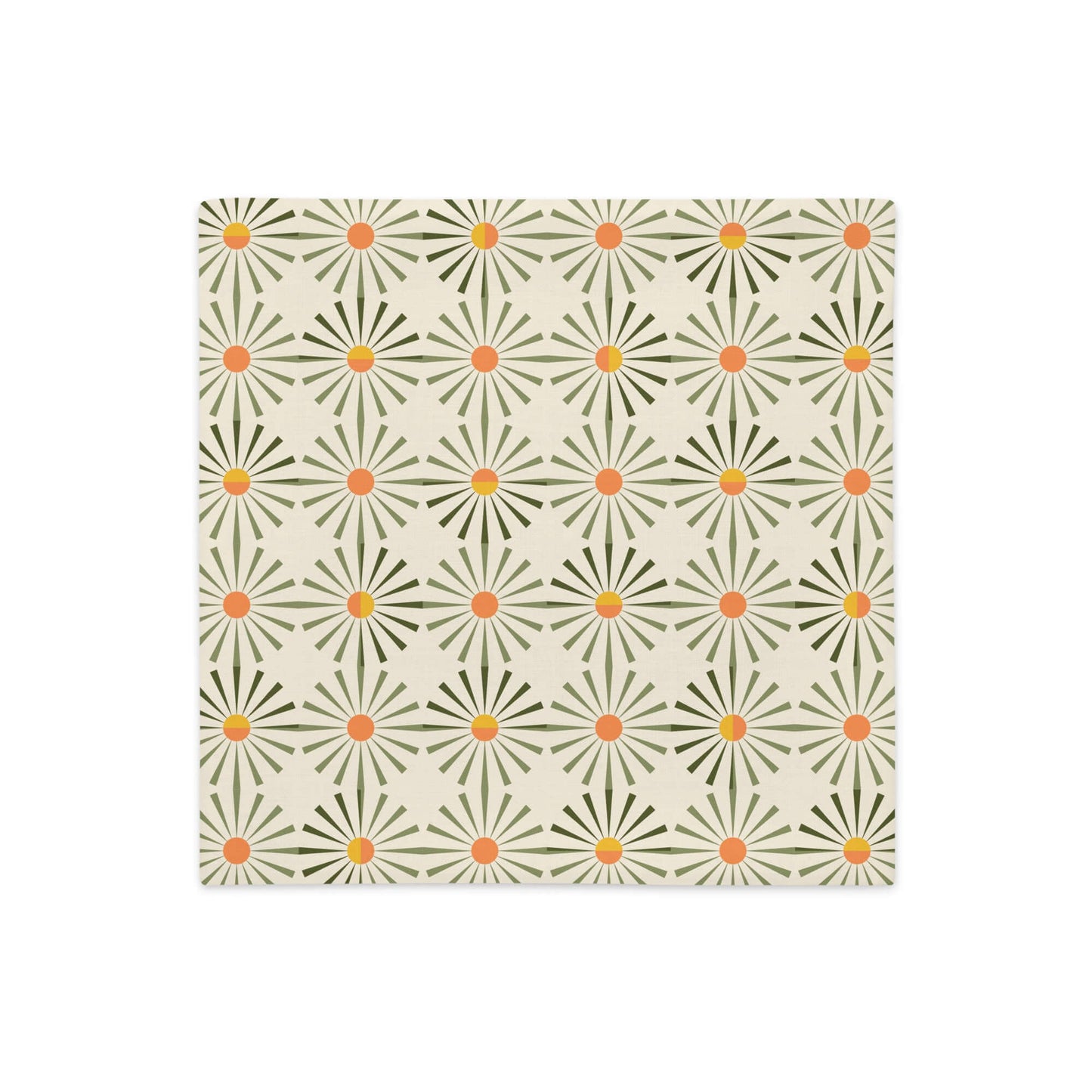 The Asher pillow cover's colorful geometric pattern is showcased against a white background