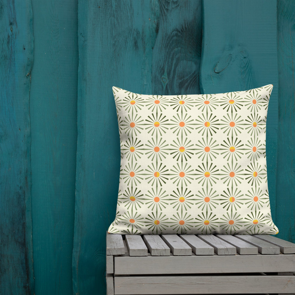 Bring some of the outdoors inside with the Asher folk art floral pattern decorative throw pillow for the couch and bedroom.