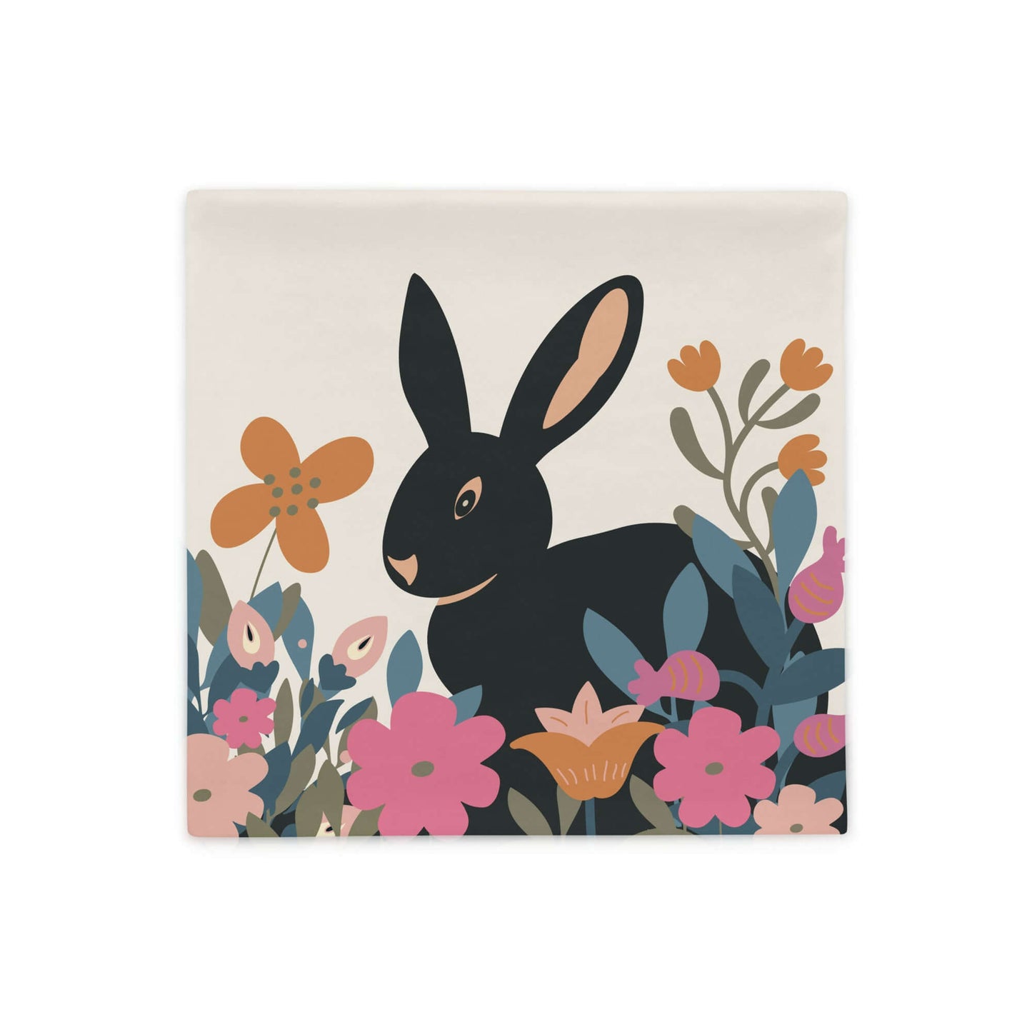 Baxter garden bunny cozy satin polyester throw pillow cover