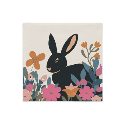 Baxter garden bunny pillow cover in linen-polyester fabric option