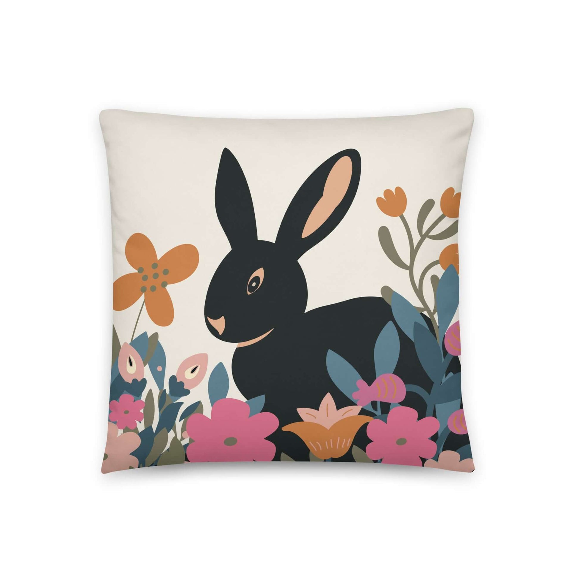 The satin polyester garden bunny is machine-washable for easy maintenance