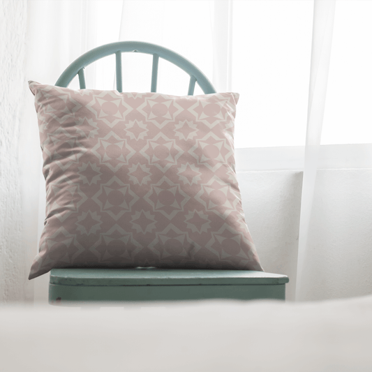 The Branch cottagecore pillow has a soft and cozy feel with its pink and beige vintage pattern in a linen polyester fabric.