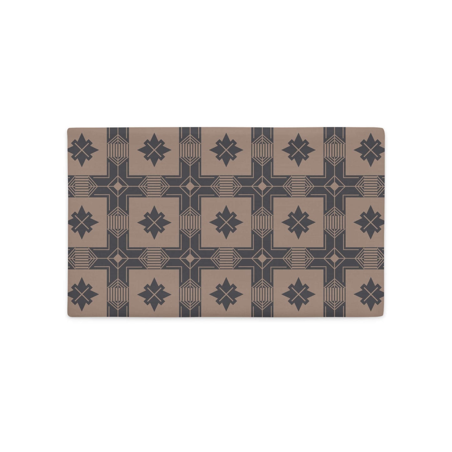 Product mockup for the Calvin western cowboy inspired decorative lumbar throw pillow cover in linen polyester option.