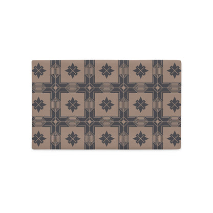 Product mockup for the Calvin western cowboy inspired decorative lumbar throw pillow cover in linen polyester option.