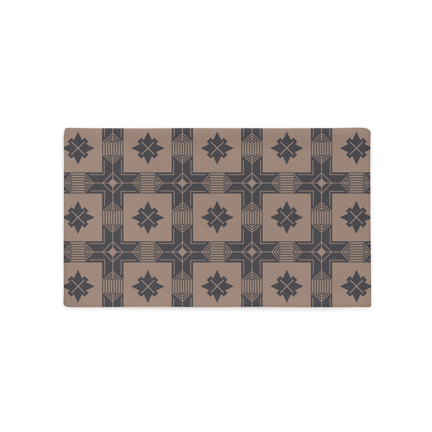 Product mockup for the Calvin western cowboy inspired decorative lumbar throw pillow cover in satin polyester option.