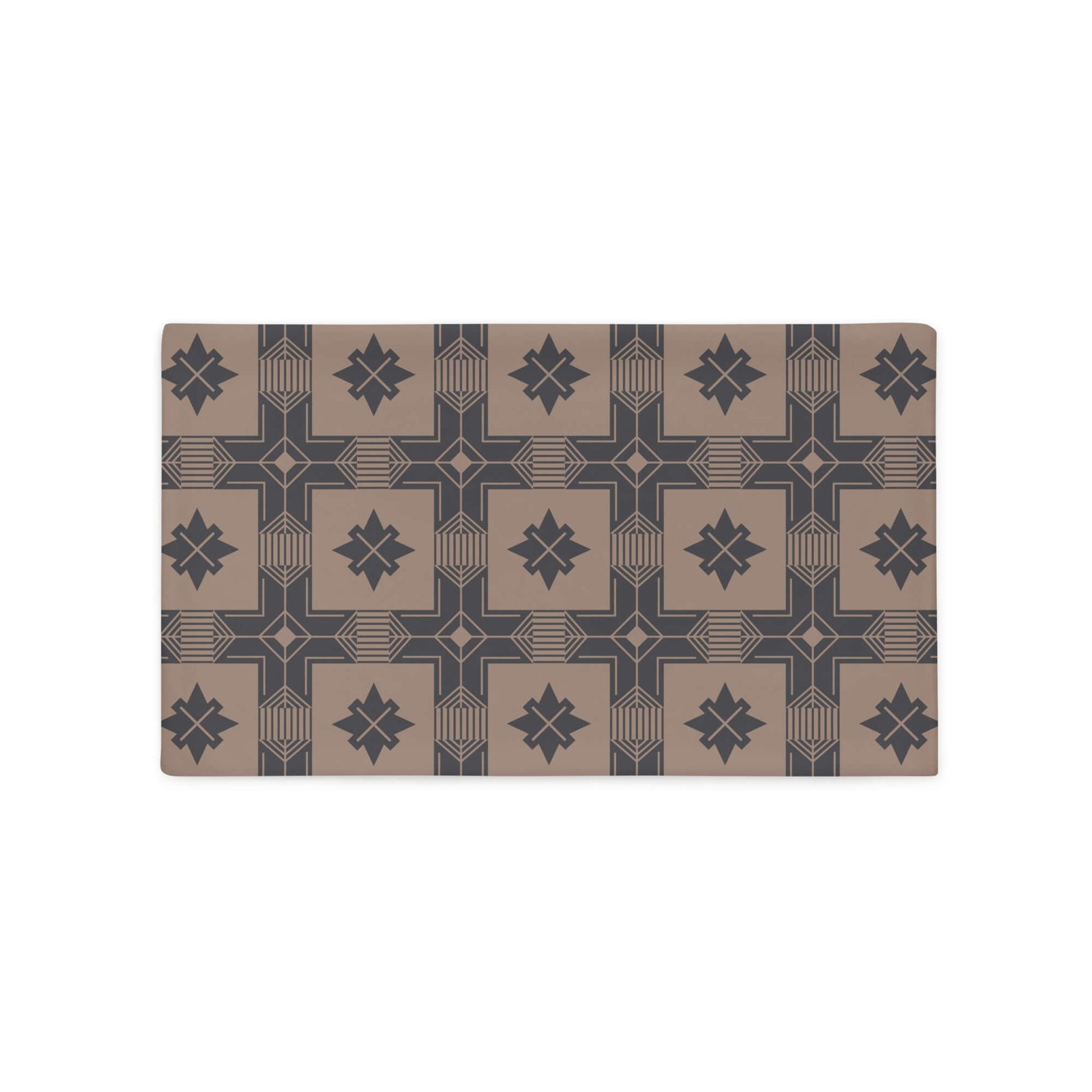Product mockup for the Calvin western cowboy inspired decorative lumbar throw pillow cover in satin polyester option.