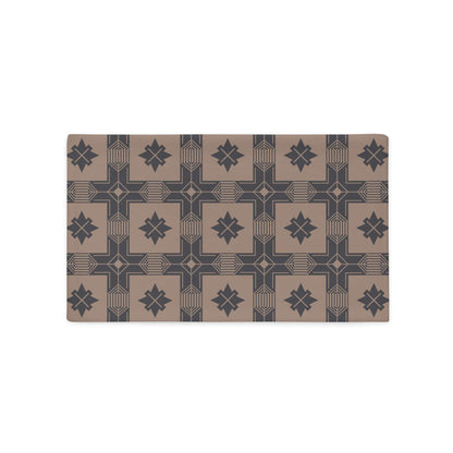 Product mockup for the Calvin western cowboy inspired decorative lumbar throw pillow cover in satin polyester option.