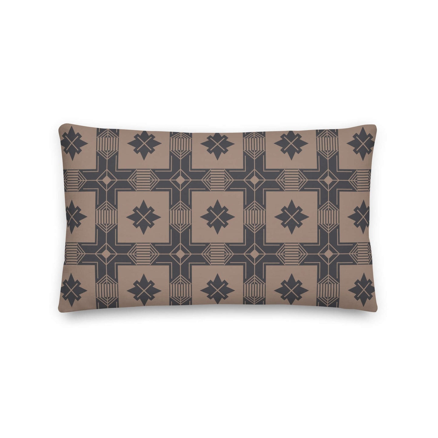 Product mockup for the Calvin western cowboy inspired decorative lumbar throw pillow in linen polyester option.