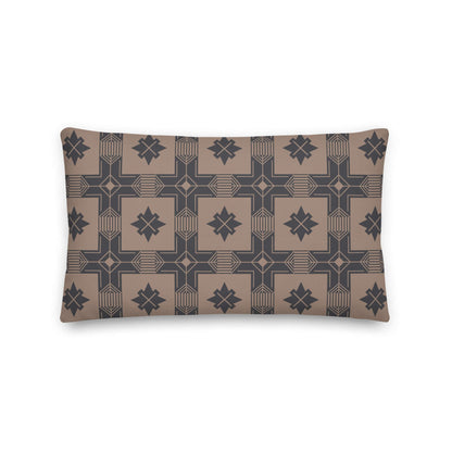 Product mockup for the Calvin western cowboy inspired decorative lumbar throw pillow in linen polyester option.