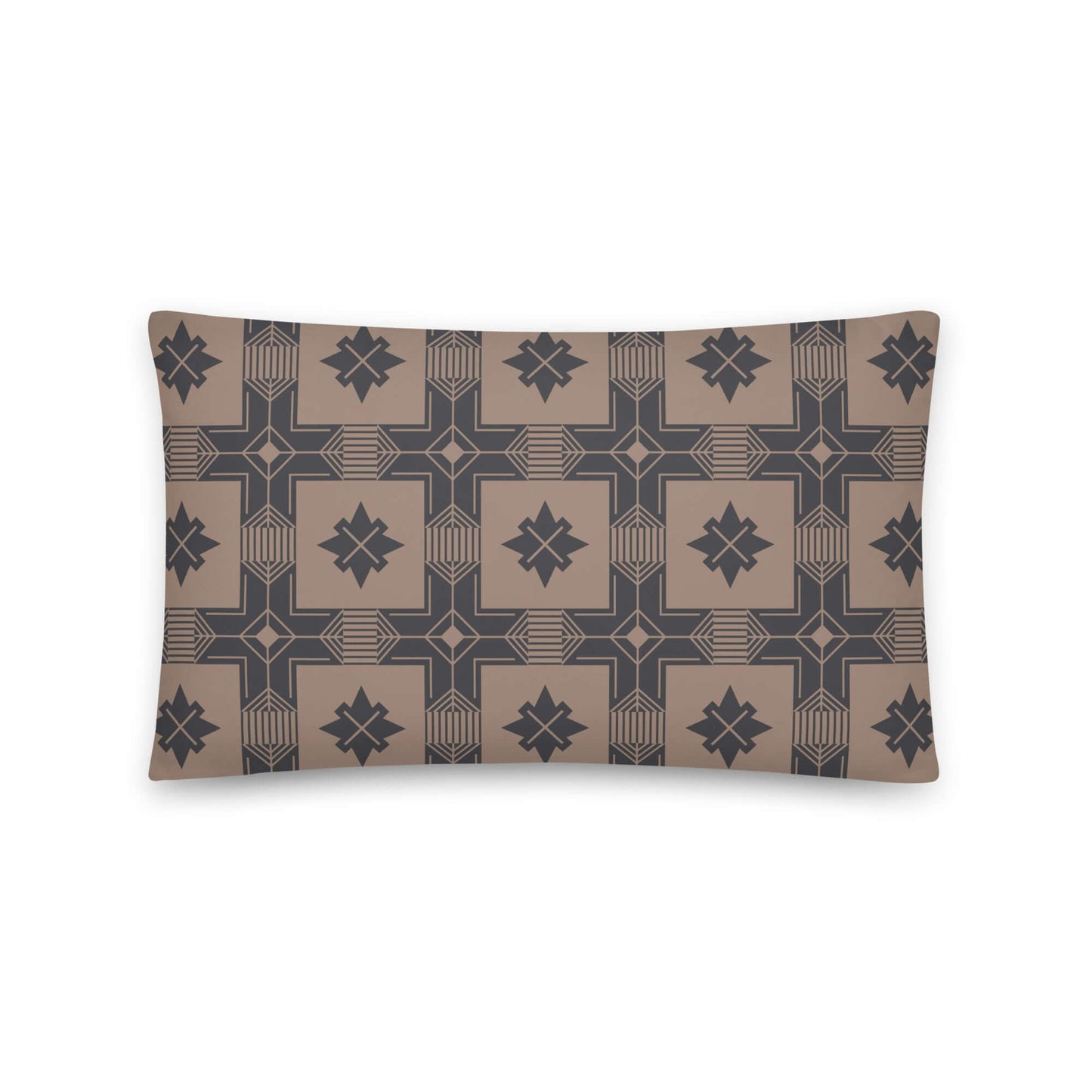 Product mockup for the Calvin western cowboy inspired decorative throw pillow lumbar in satin polyester option.