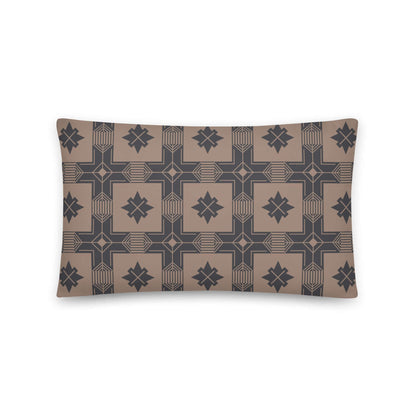 Product mockup for the Calvin western cowboy inspired decorative throw pillow lumbar in satin polyester option.