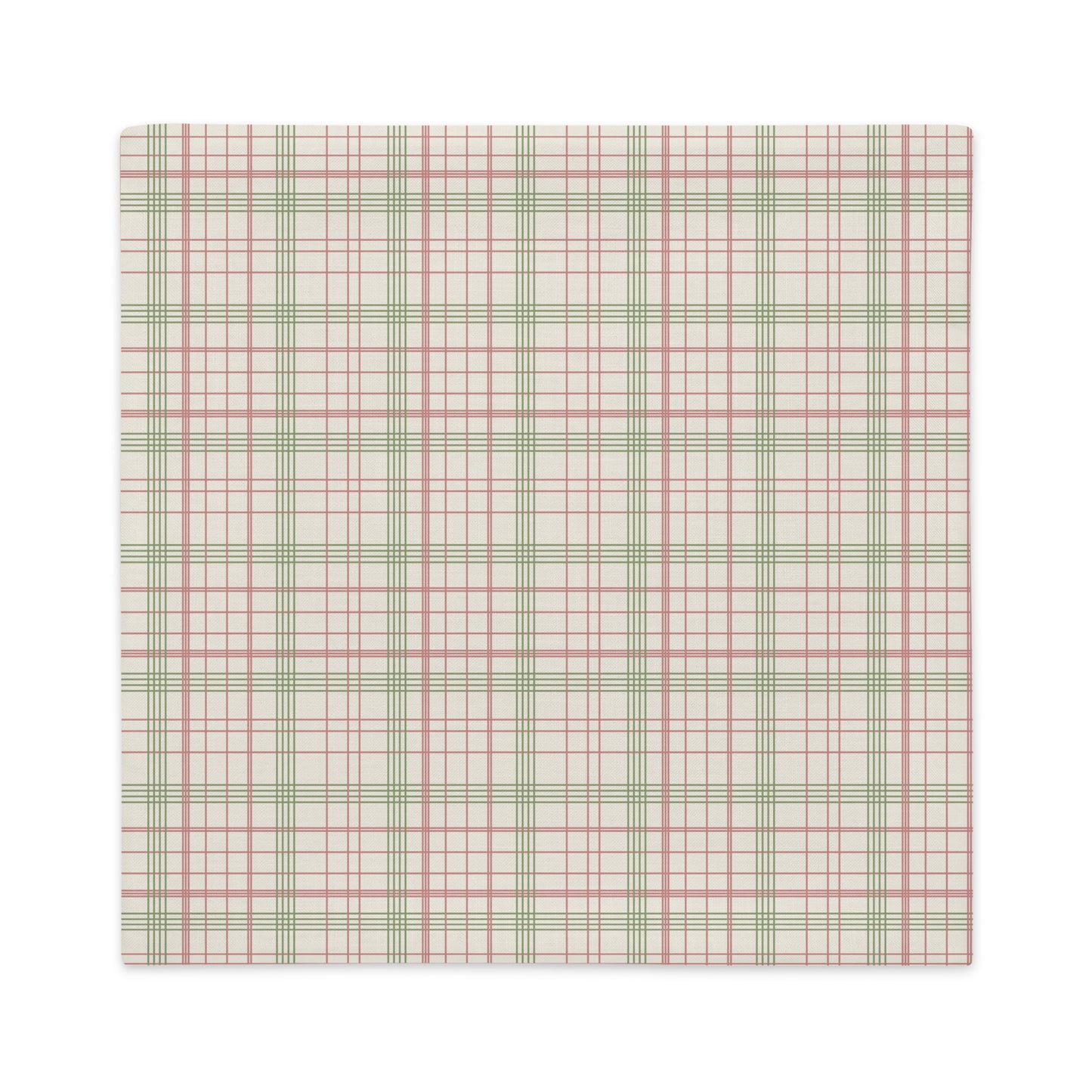 Edwin 22 inch square plaid throw pillow showcased against a white background