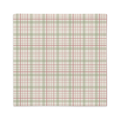 Edwin 22 inch square plaid throw pillow showcased against a white background