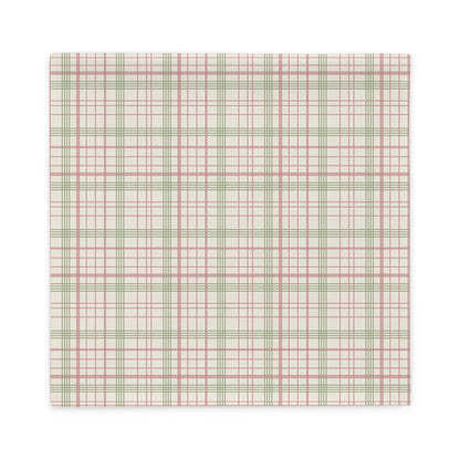 The Edwin plaid pillow cover with a white background to show the beautiful soft colors of the pattern