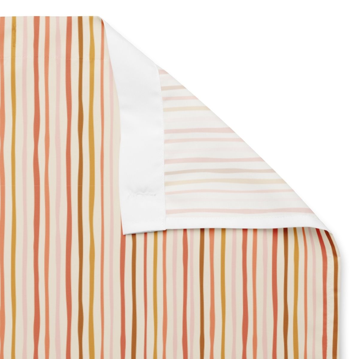 Striped shower curtain fabric sample front and back