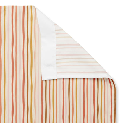 Striped shower curtain fabric sample front and back