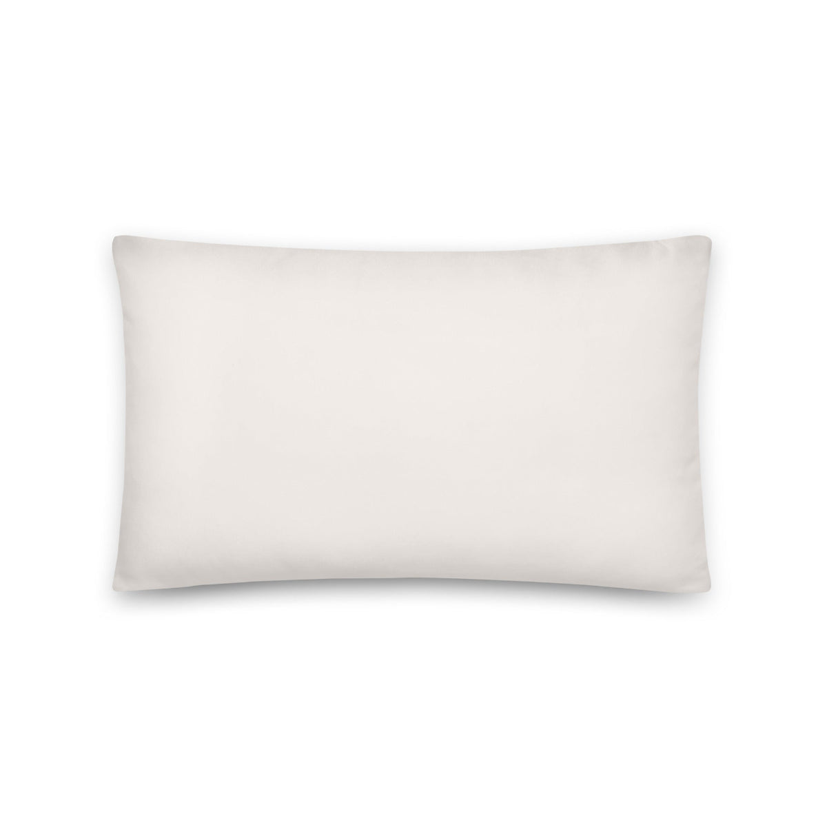 The reverse side of the whimsical Julia pillow is a solid milky white