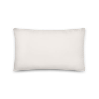 The reverse side of the whimsical Julia pillow is a solid milky white