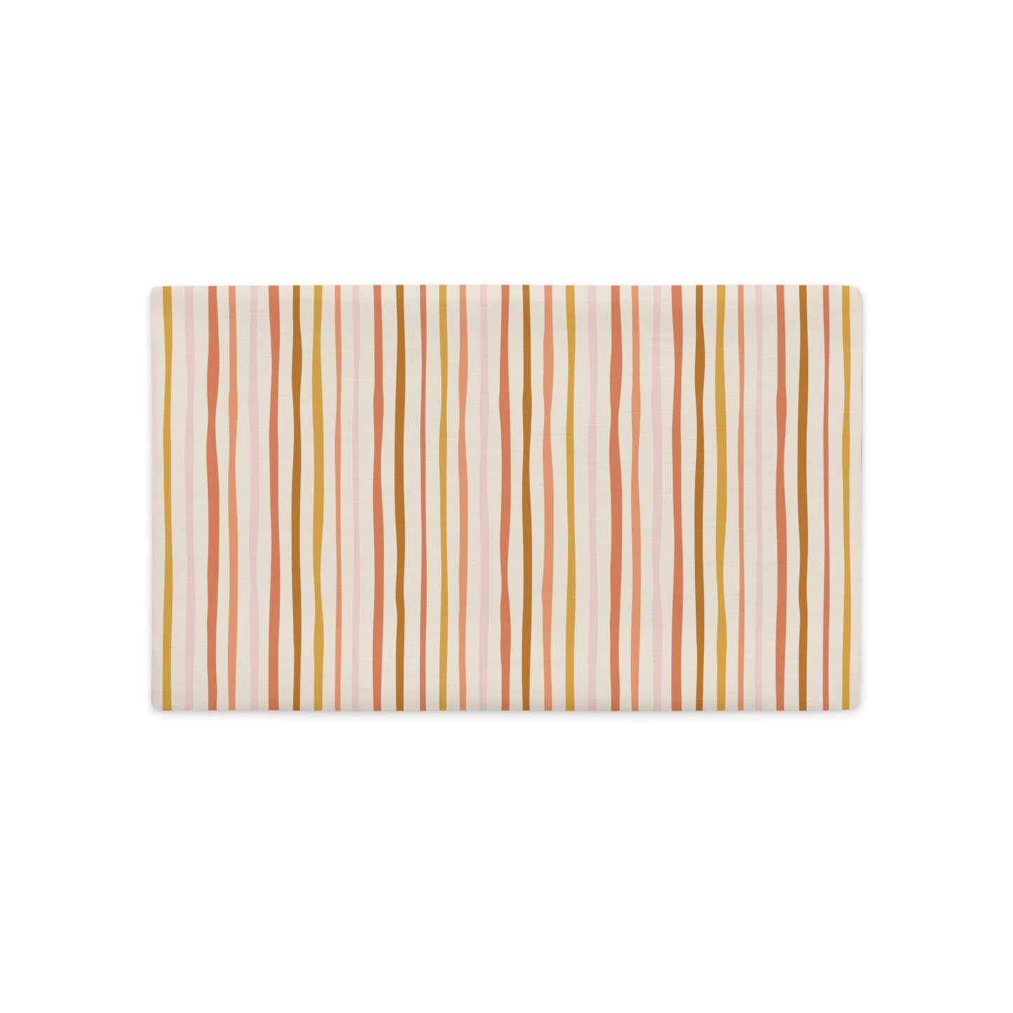 The Julia playful striped lumbar throw pillow cover in linen polyester.
