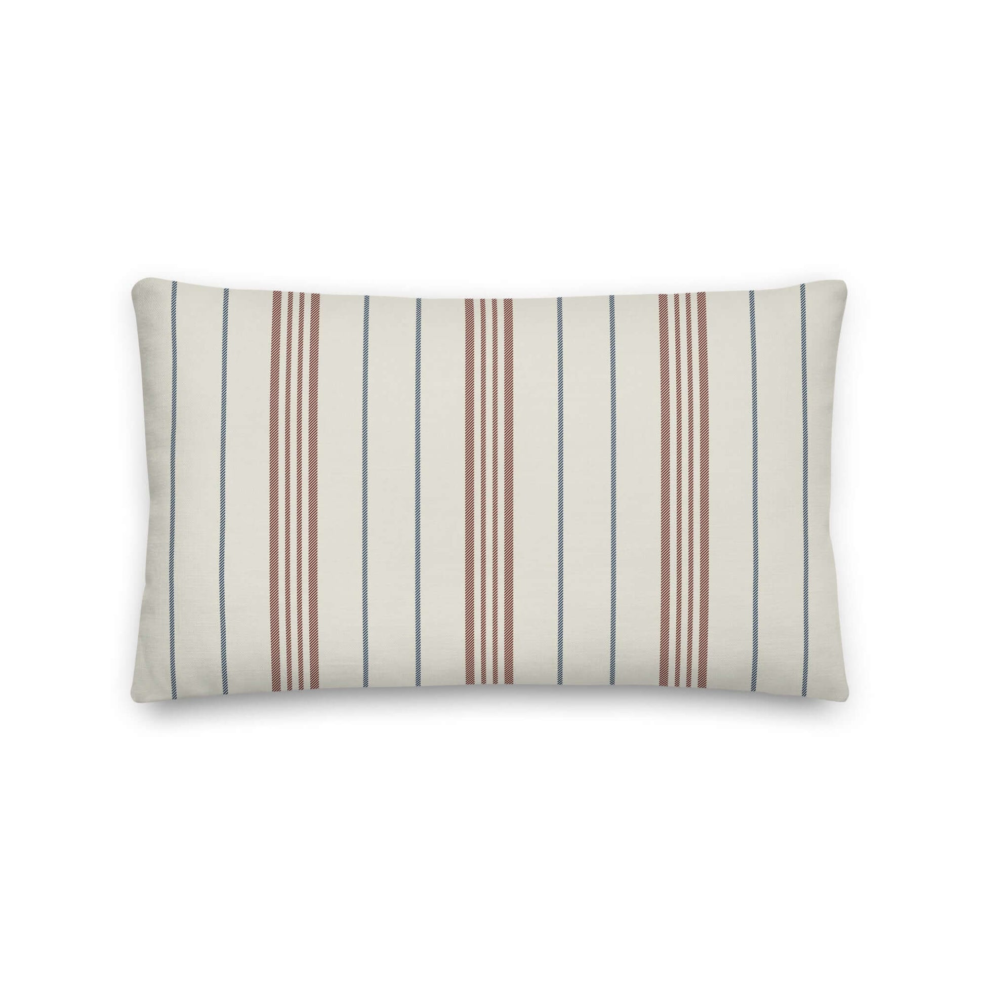 Product mockup for the Meadow lumbar decorative lumbar throw pillow in linen polyester