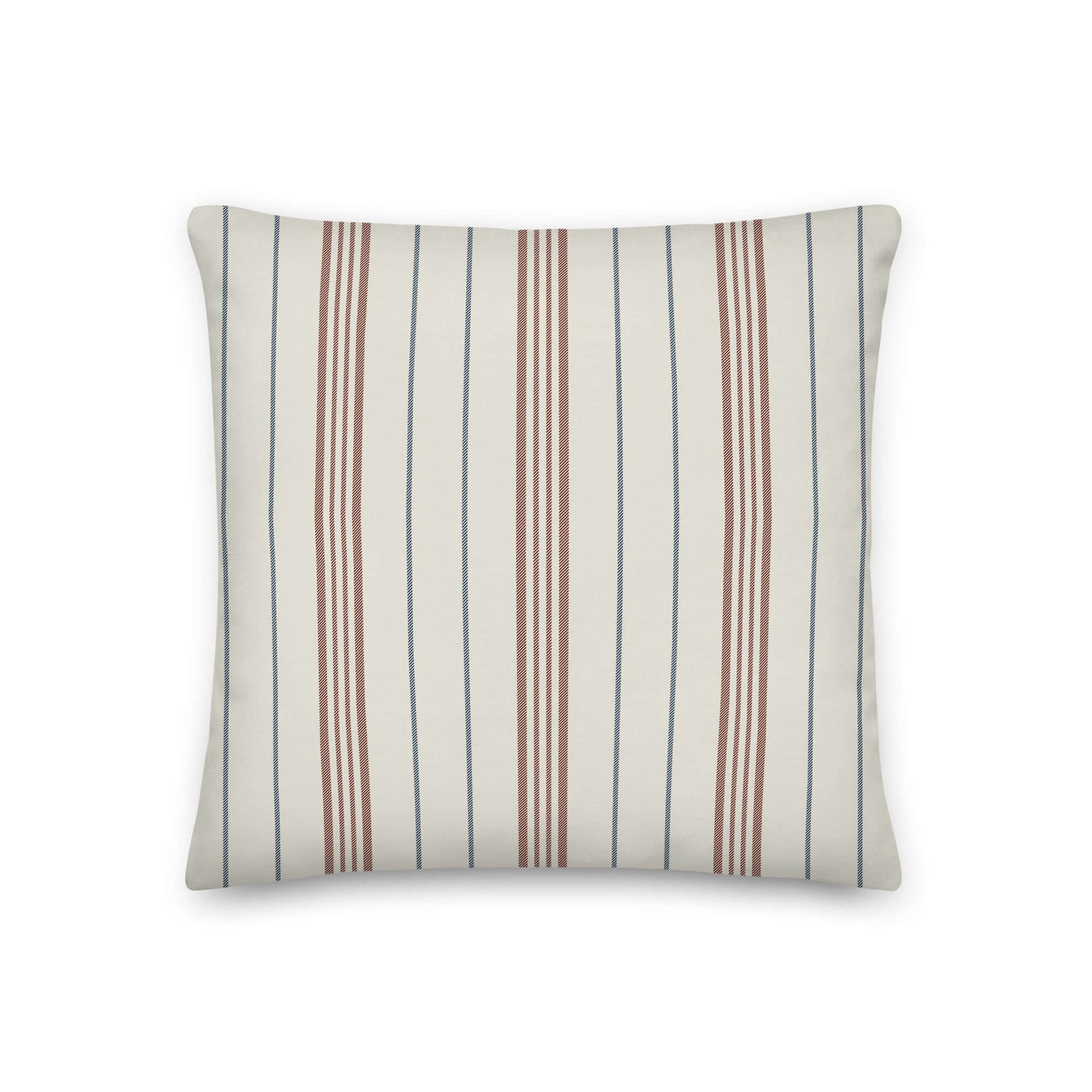 Meadow farmhouse striped pillow in linen polyester 18 inch option