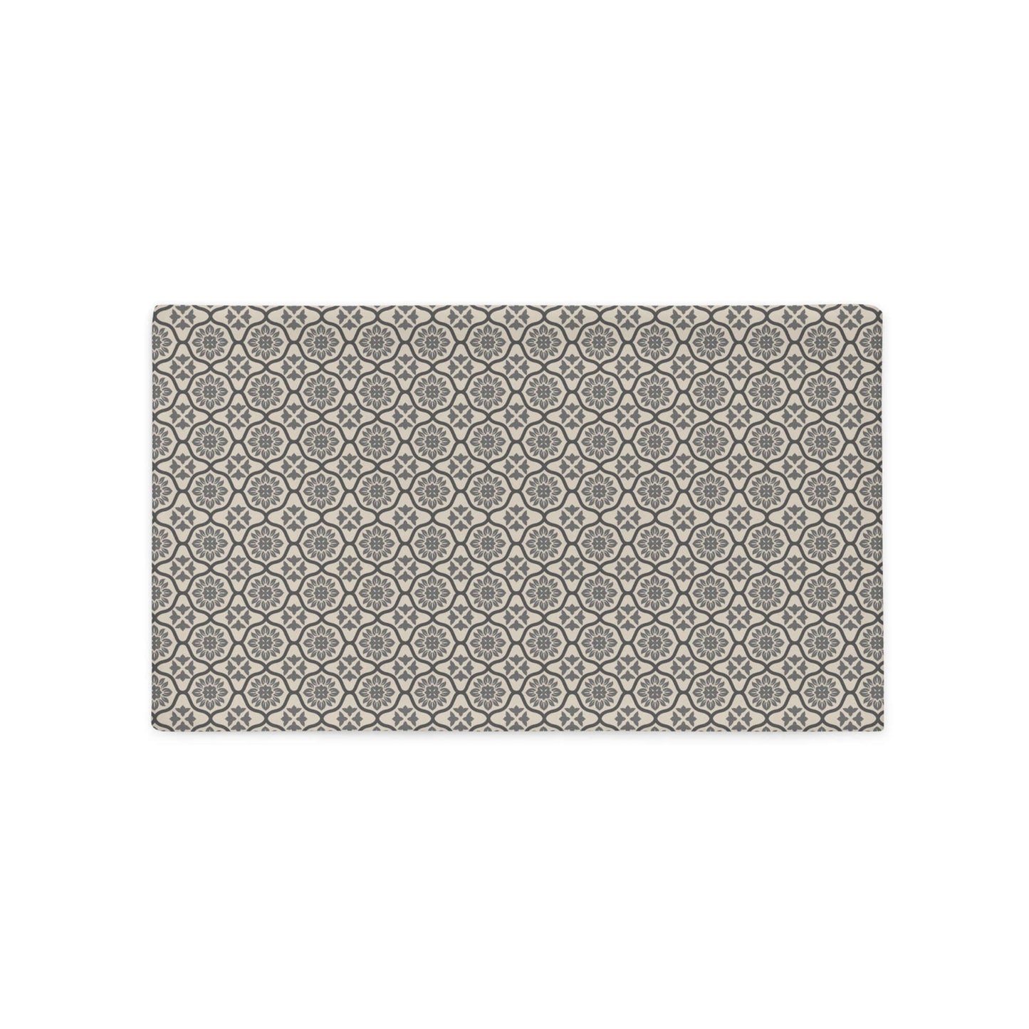 Product mockup for the Nina satin polyester lumbar throw pillow cover.