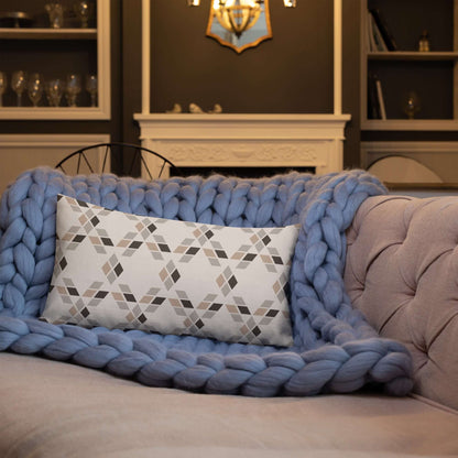 Saige geometric star lumbar pillow adds a rustic vibe to the living room 