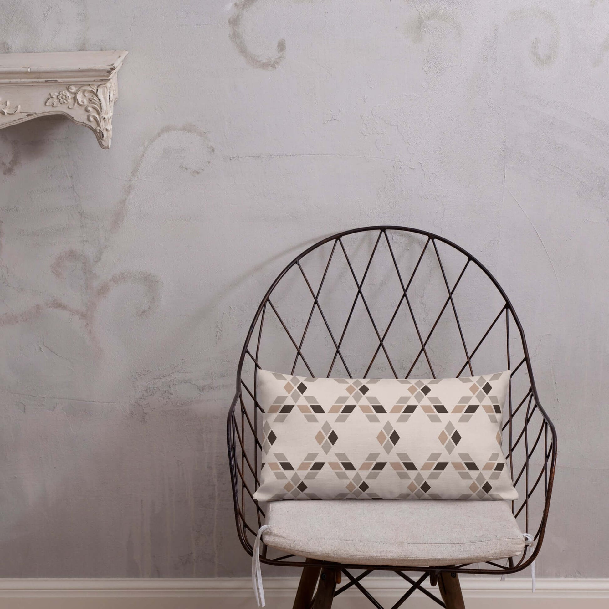 Saige geometric pattern pillow adds warmth to modern home decor elements