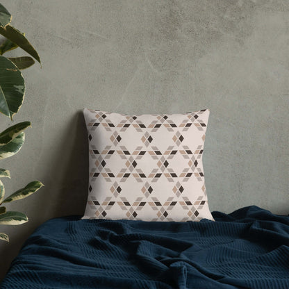 The Saige throw pillow with its rustic star design in neutral colors adds a cozy charm to the home