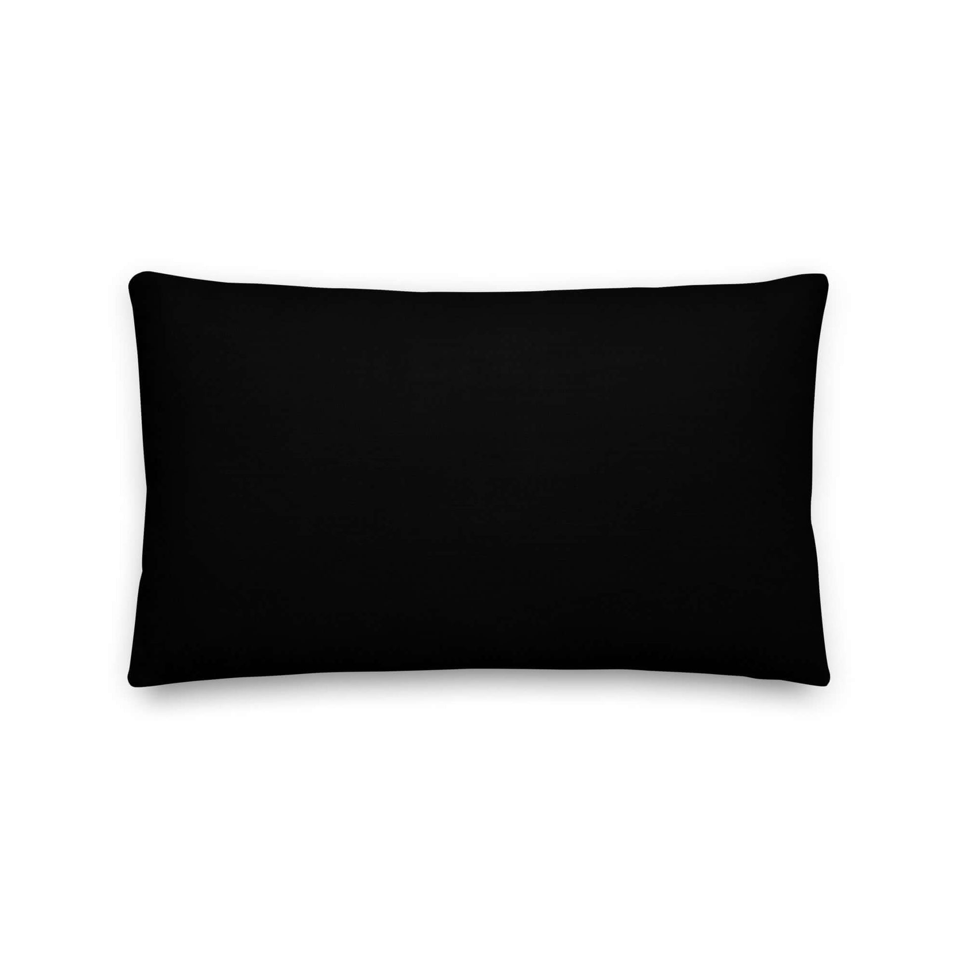 The backside of the Vincent halloween pillow is a solid black color.