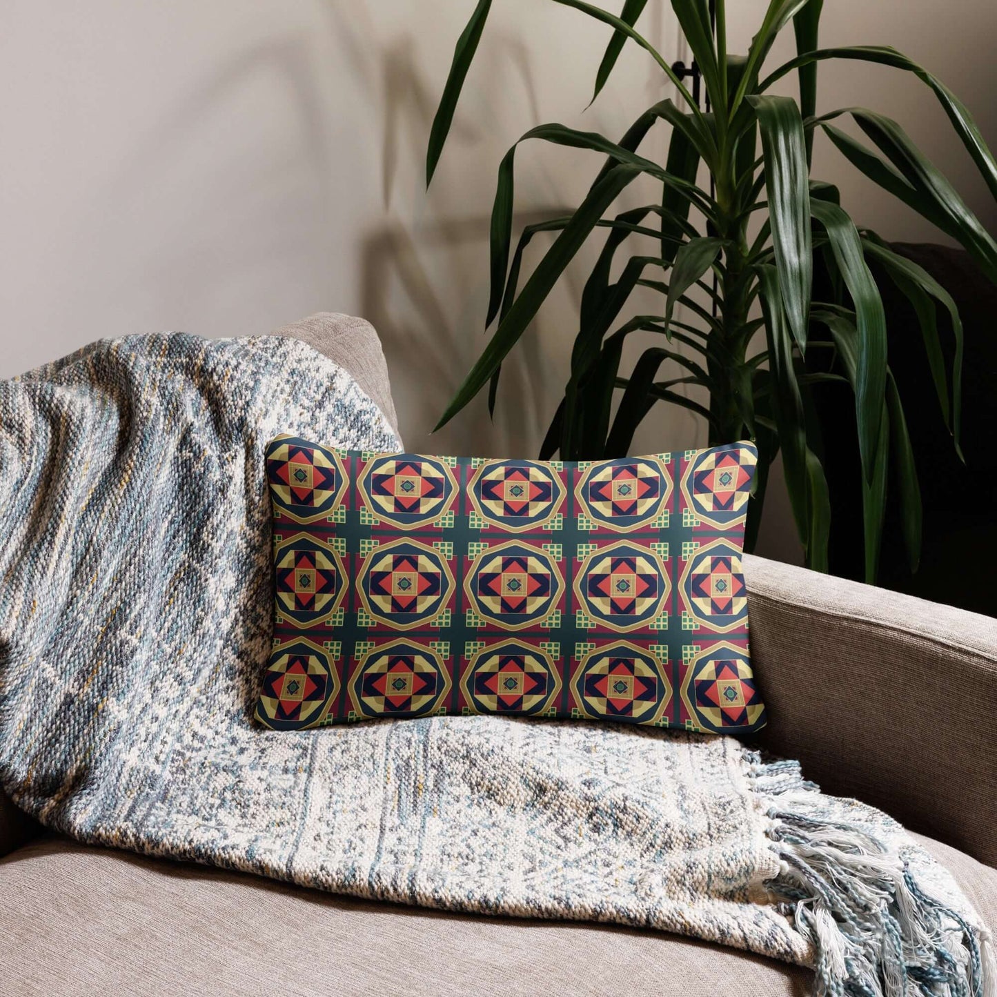 Owen Modern Geometric Lumbar Pillow