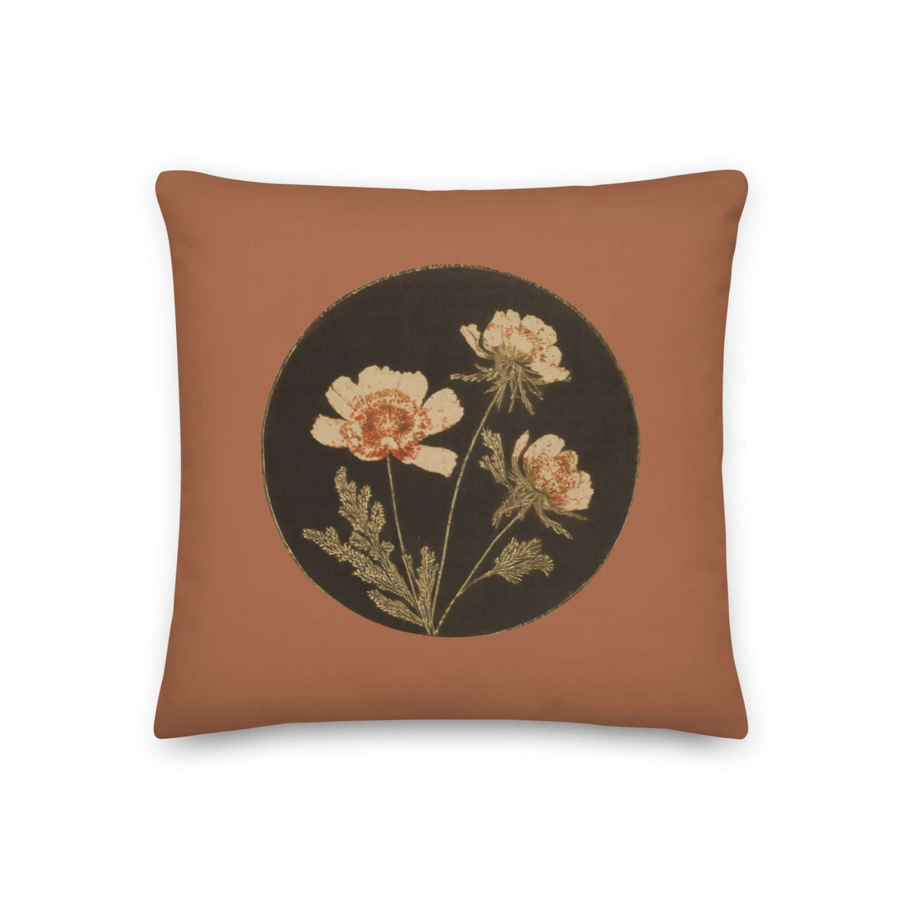 This pillow is a light rust clay terracotta color throw