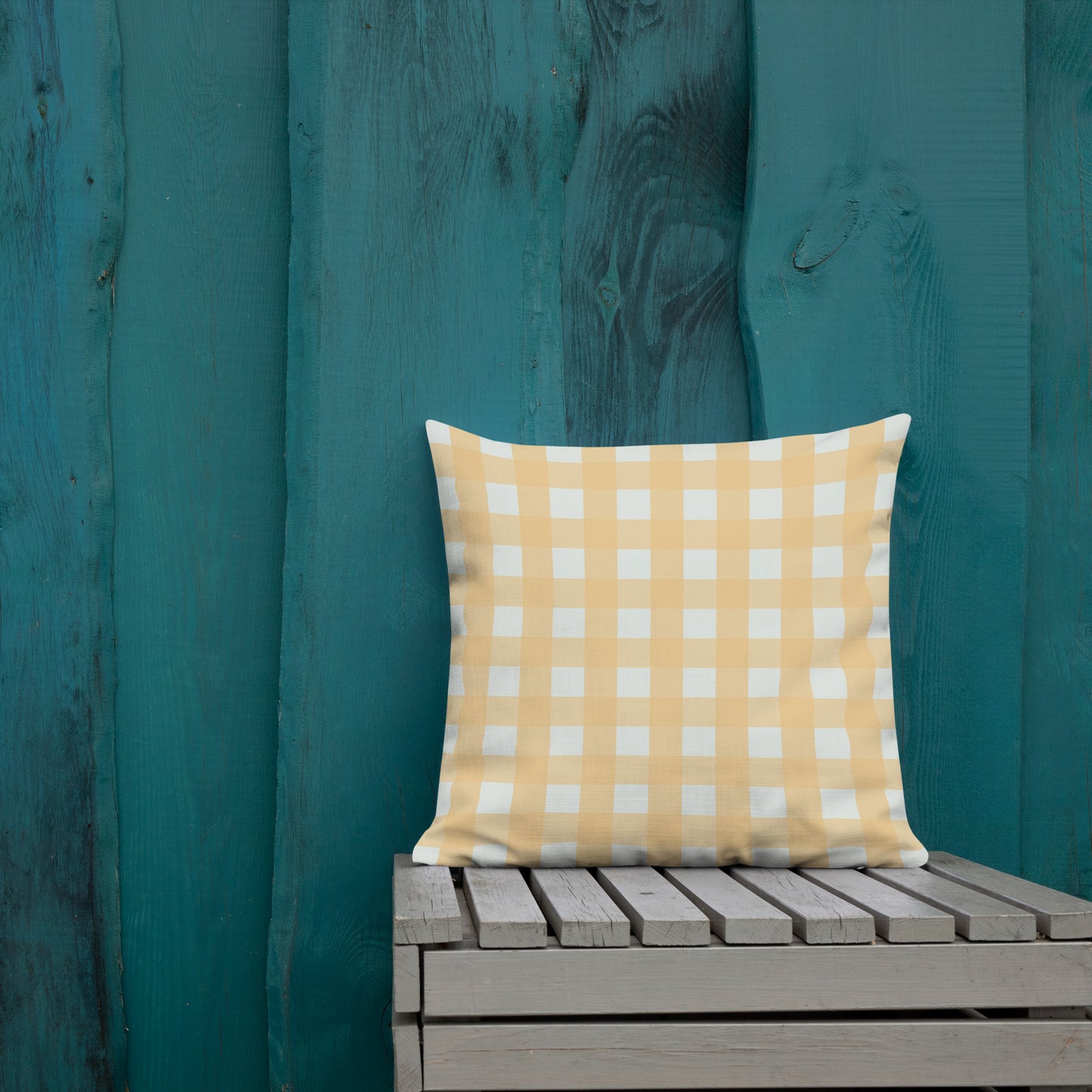 Connie Yellow Cottage Gingham Pillow
