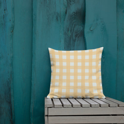 Connie Yellow Cottage Gingham Pillow