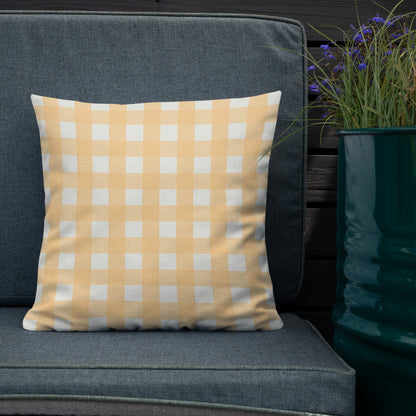 Connie Yellow Cottage Gingham Pillow