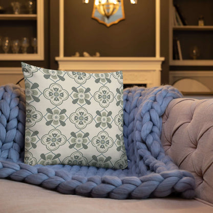 Cedar Vintage Floral Pillow - moss