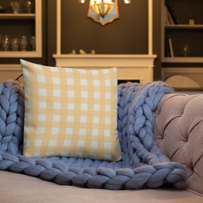 Connie Yellow Cottage Gingham Pillow