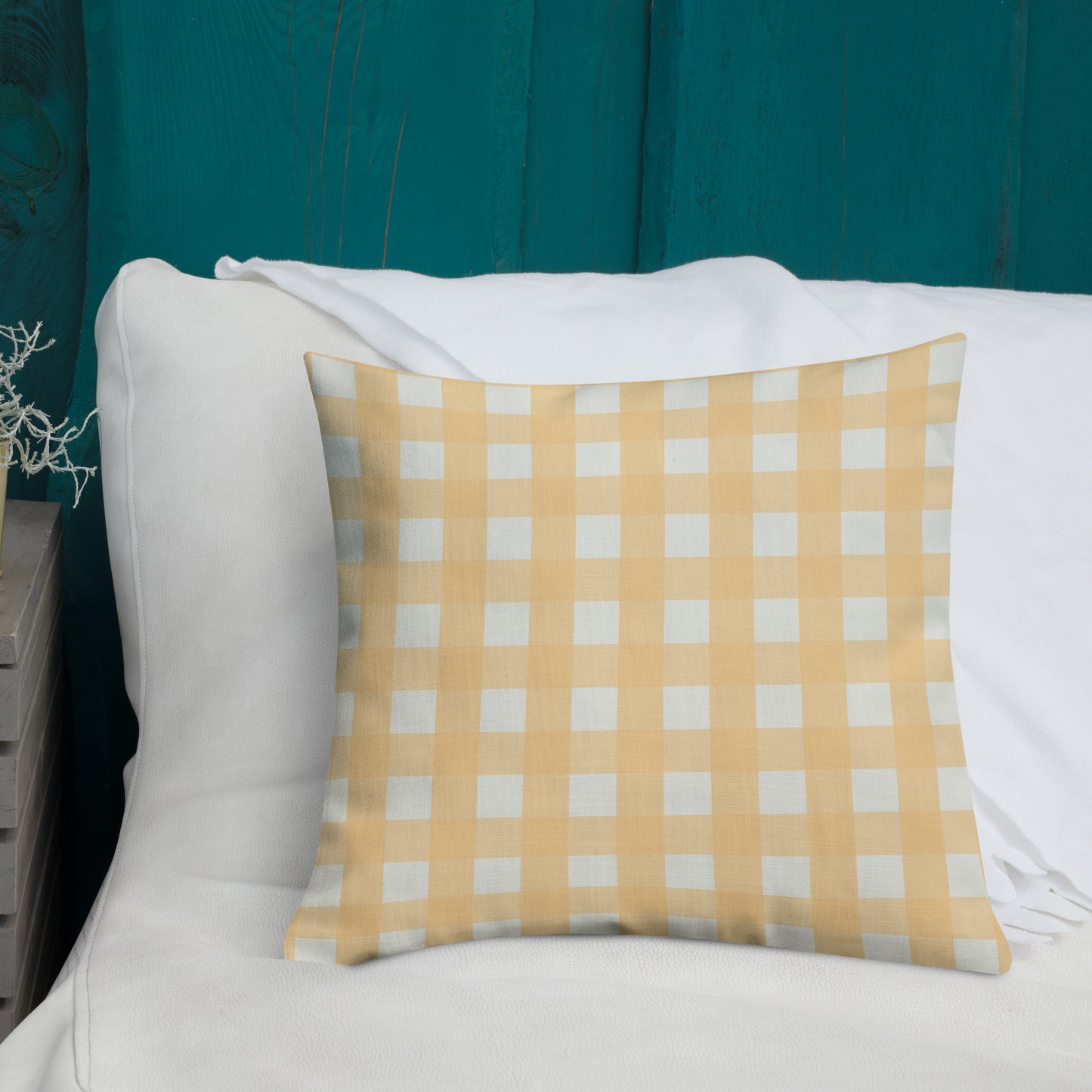 Connie Yellow Cottage Gingham Pillow