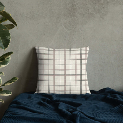 Wyatt Modern Plaid Pillow - beige