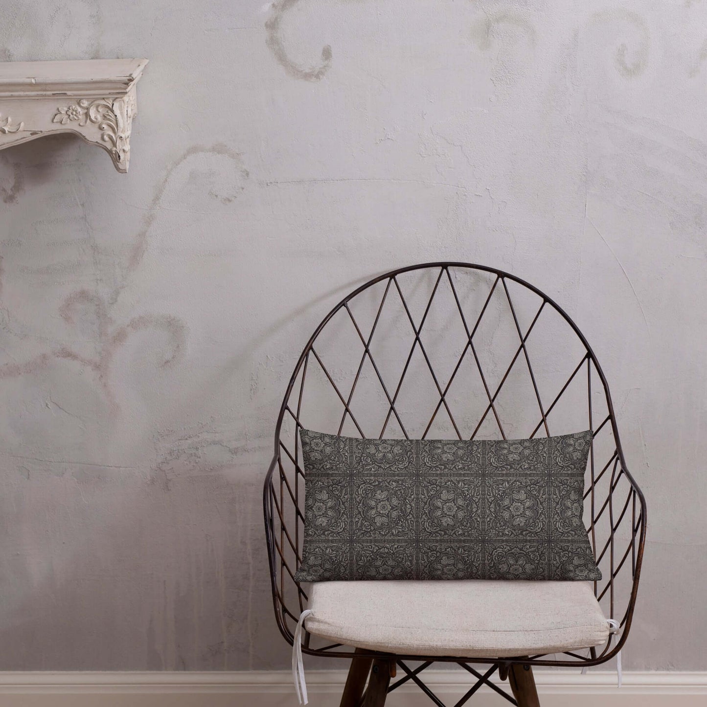 Rich Rustic Floral Lumbar Pillow