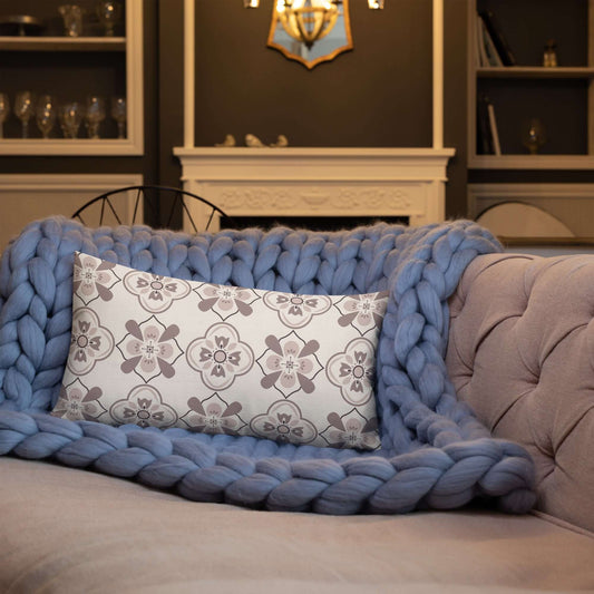 The Cedar vintage decorative lumbar throw pillows for couch adds whimsy cottagecore to the living room