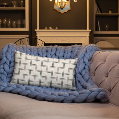 Wyatt Modern Plaid Lumbar Pillow - beige