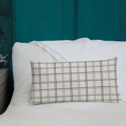 Wyatt Modern Plaid Lumbar Pillow - beige