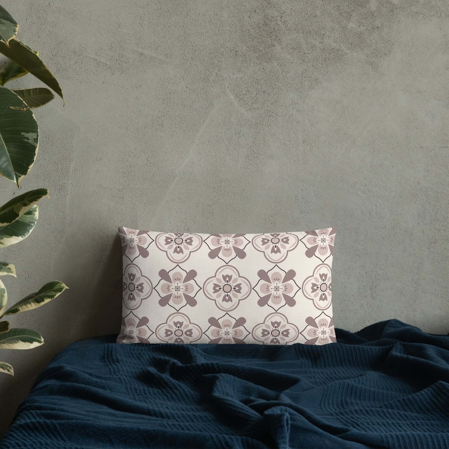Cedar Cottagecore Floral Lumbar Pillow - pink